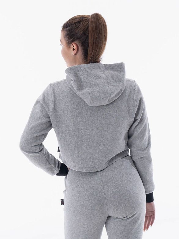 Ladies-Grey-Crop-Hoodie