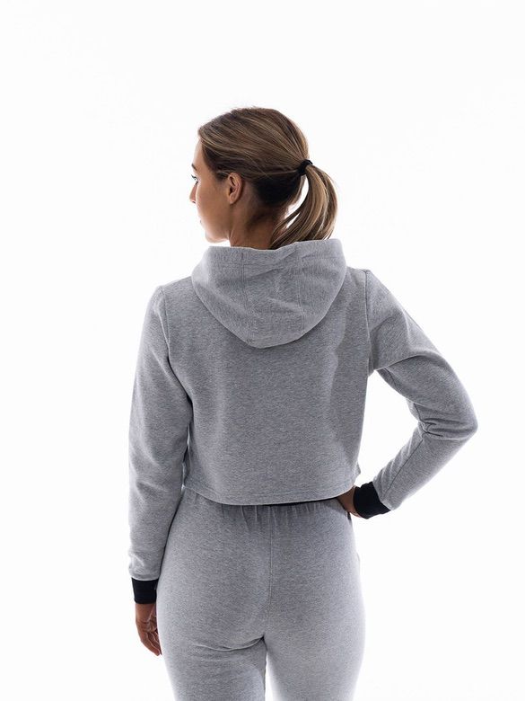 Ladies-Grey-Crop-Hoodie