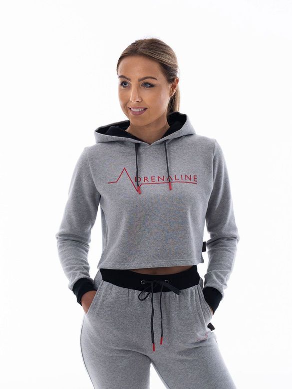 Grey Marl Cropped Hoodie