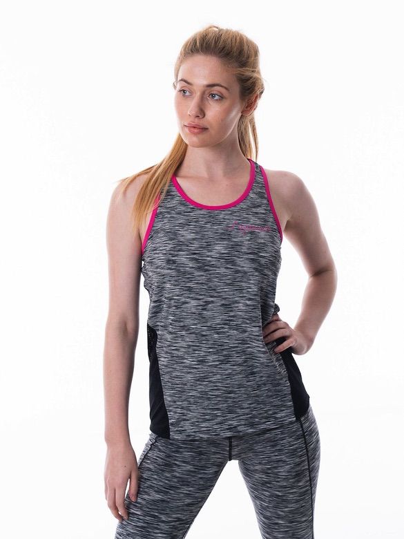 Ladies-Grey-Pink-Racer-Vest-Mesh-Detail