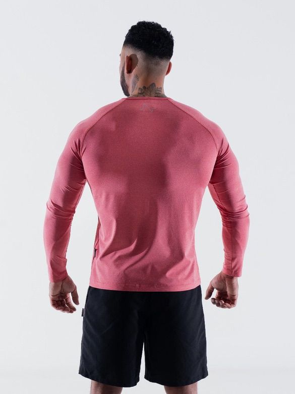 Mens-Red-Long-Sleeve-Gym-Tshirt