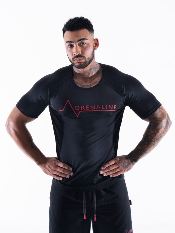 Black Short Sleeve Fitted Tech T-Shirt