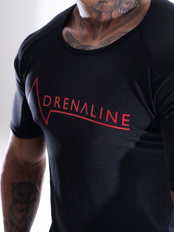Mens-Black-Fitted-Gym-Tshirt-Logo