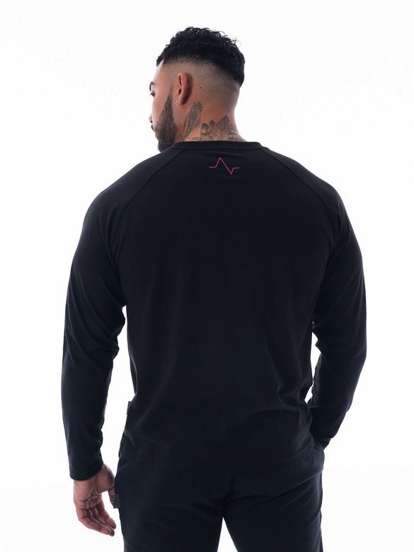 Mens-Black-Long-Sleeve-Base-Layer-Top
