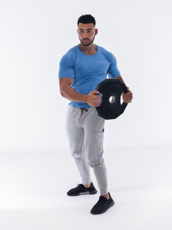 Mens-Blue-Fitted-Tshirt-Gym