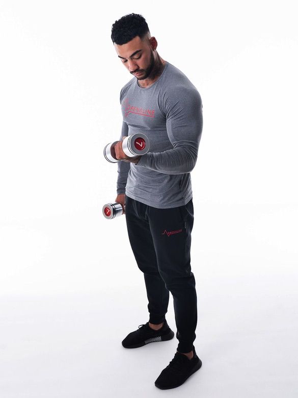 Mens-Grey-Long-Sleeve-Top