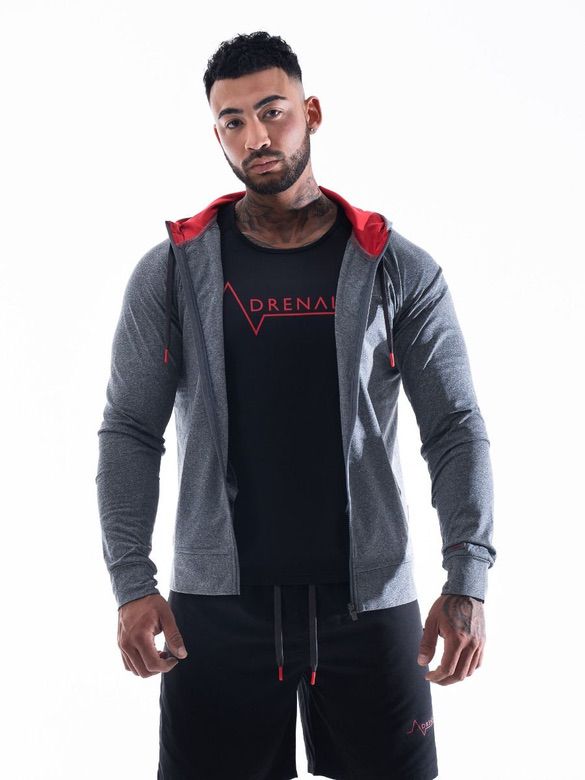 Mens-Grey-Tech-Hoodie-Zip-Down-Front