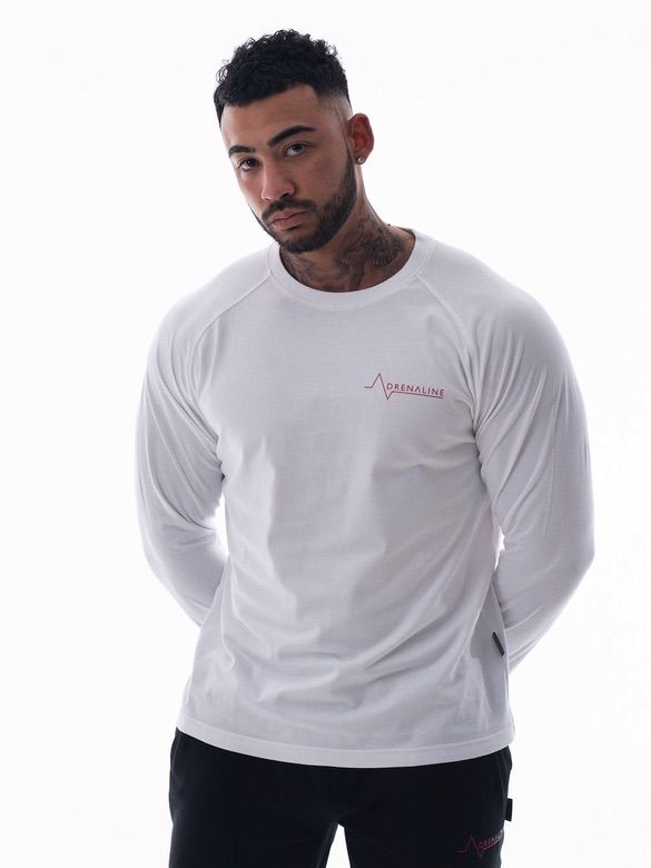 Mens-White-Long-Sleeve-Base-Layer-Top